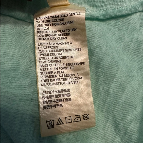 MAEVE* Anthropologie Women's Cotton V-Neck S/S Mint Green T-Shirt Tee M(H) - Picture 6 of 9